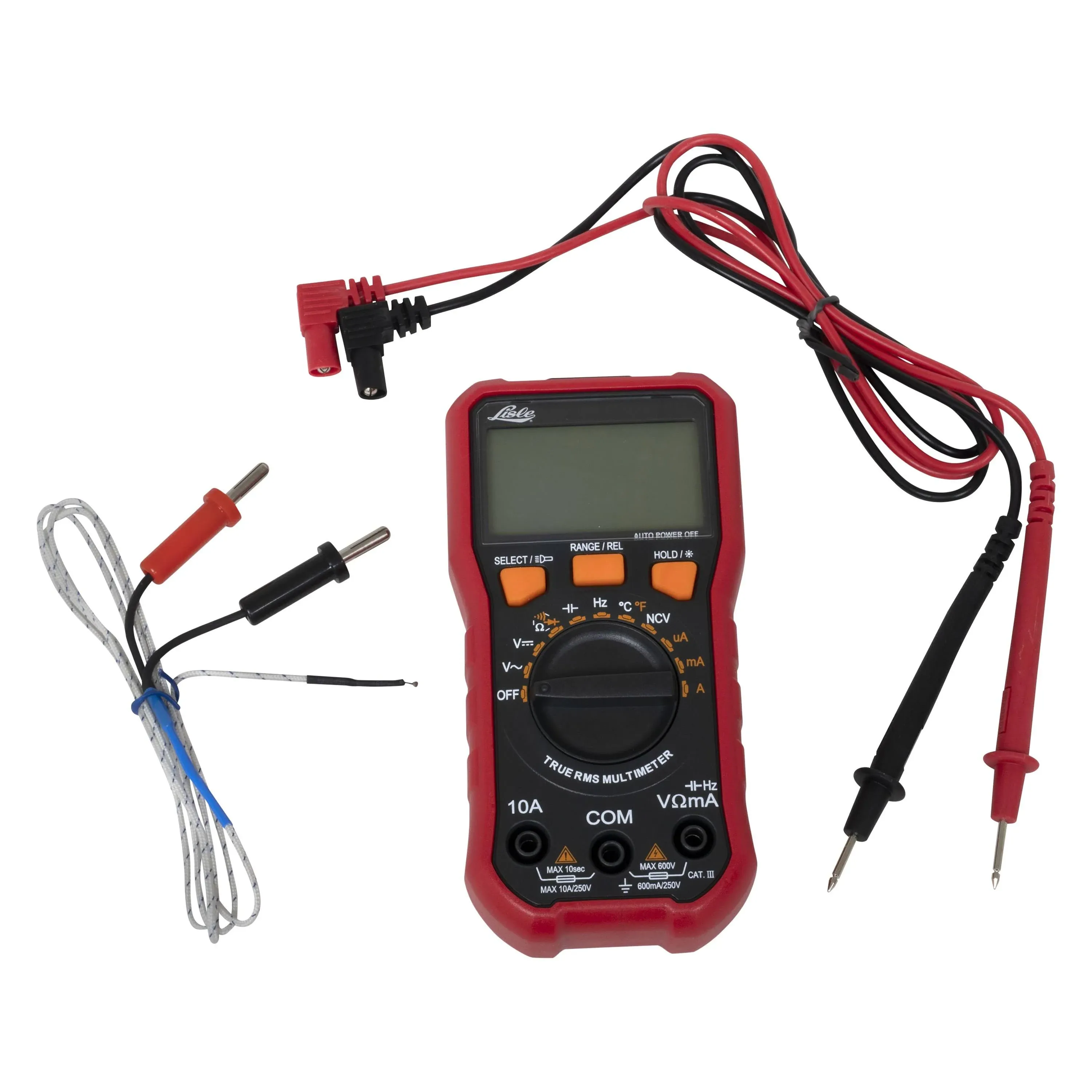 Lisle 82600 Digital Multimeter for Cat III, Red