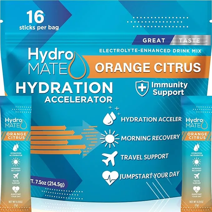 HydroMate Electrolytes Powder Packets Drink Mix