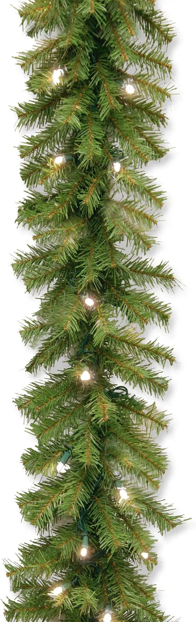 "9' x 10 Norwood Fir Garland with 50 Concave Soft White LED Lights"