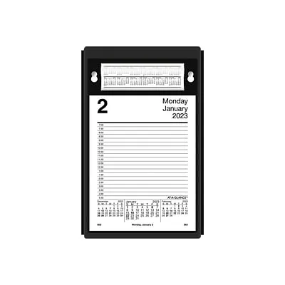 2024 AT-A-GLANCE Style 8" x 5" Daily Desk Pad Calendar Refill, White/Black (E458-50-24)