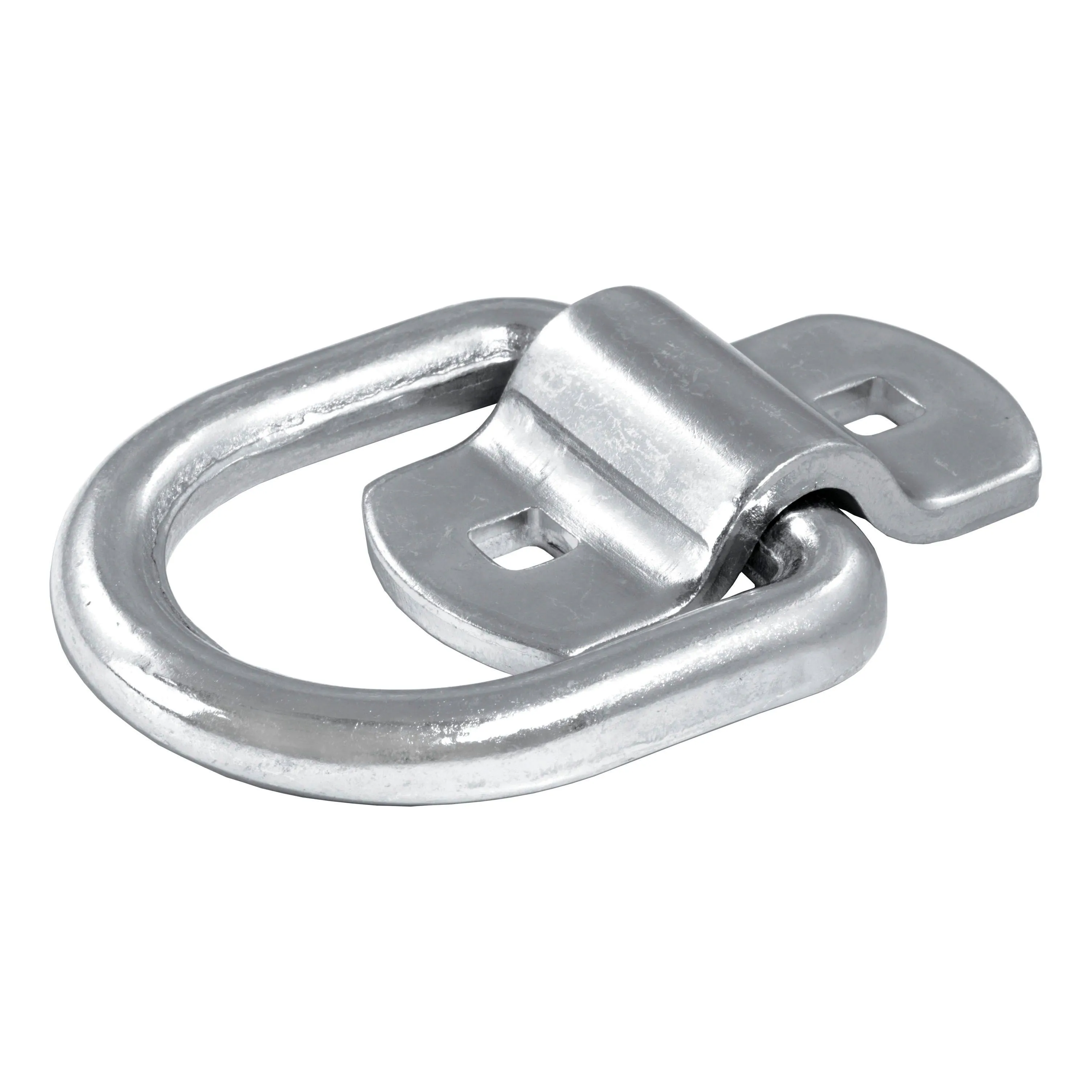 Curt 3&quot; x 3&quot; Surface-Mounted Tie-Down D-Ring (3,600 lbs., Clear Zinc)