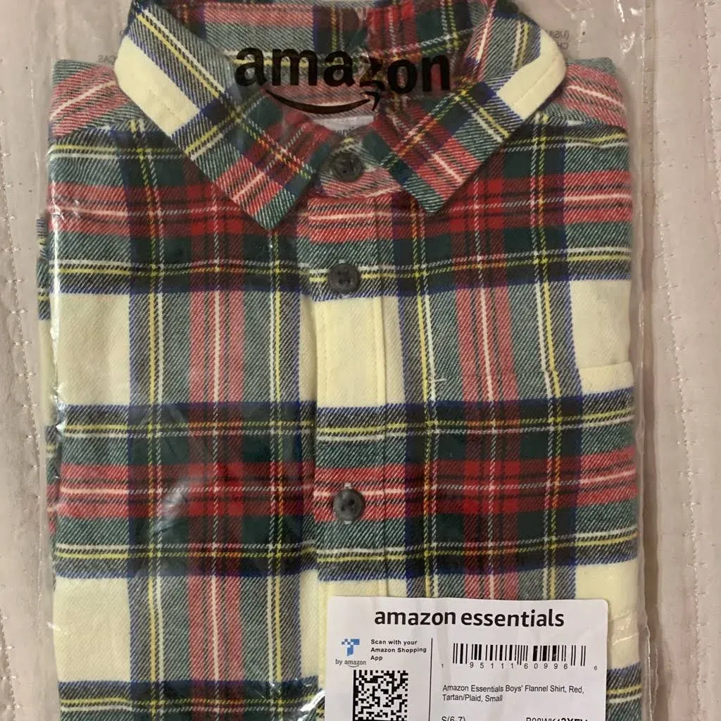 Amazon Essentials Boys Flannel Button Down Shirt