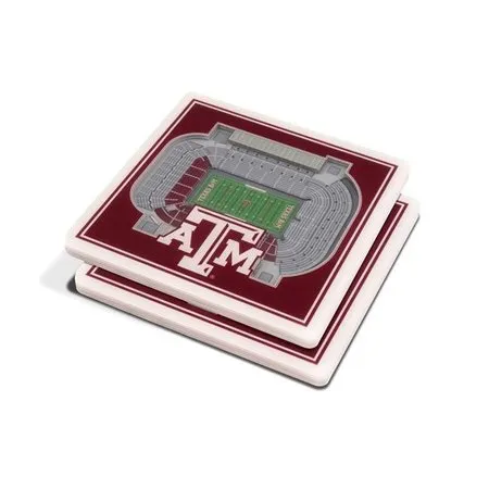 YouTheFan 5022395 NCAA Texas A&M Aggies Kyle Field 3D StadiumViews Coaster Set - Pack of 2