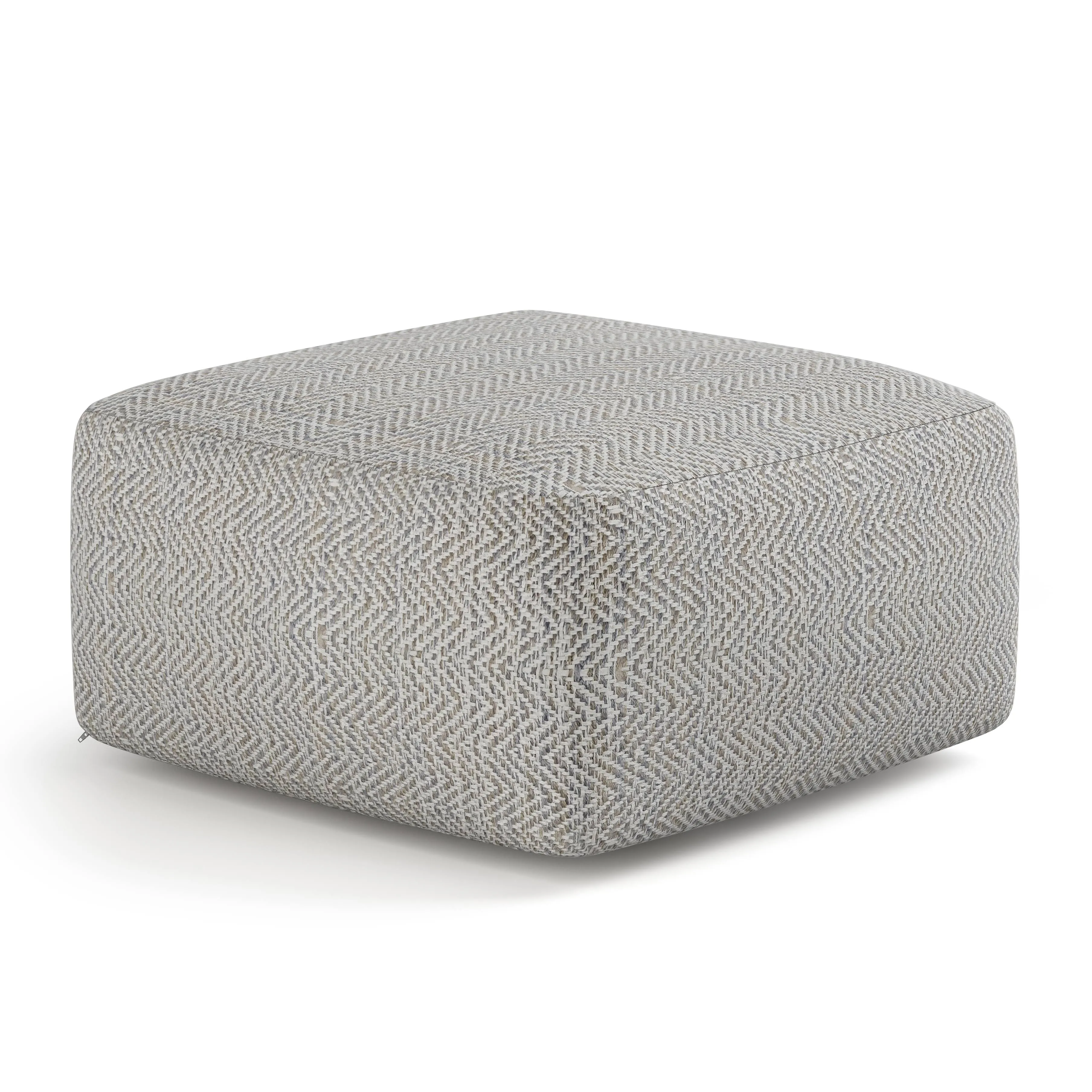 Simpli Home Nate Square Pouf