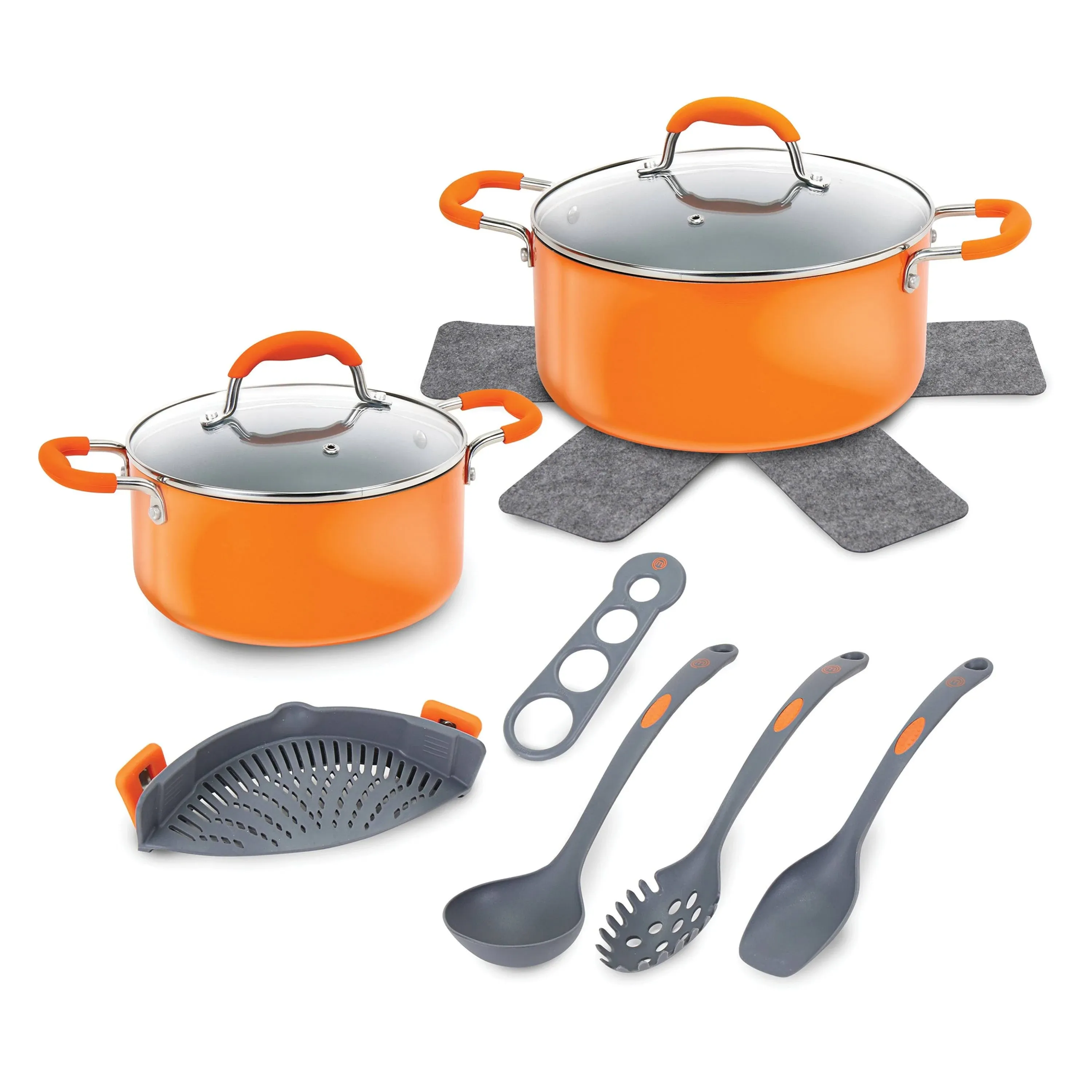 MasterChef 10-Piece Champions Pasta, Soup & Stew Pot Set, Orange