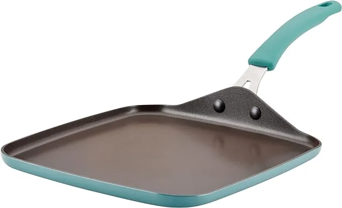 Rachael Ray Cook + Create Nonstick 11"" Aluminum Griddle Pan In Agave Blue