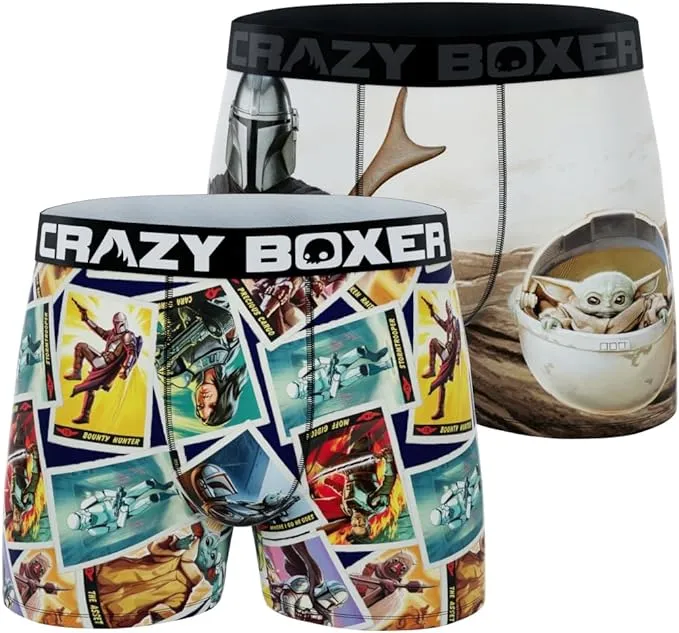 CRAZYBOXER Men's Underwear The Mandalorian Resistant Boxer Brief Original (2 PACK)