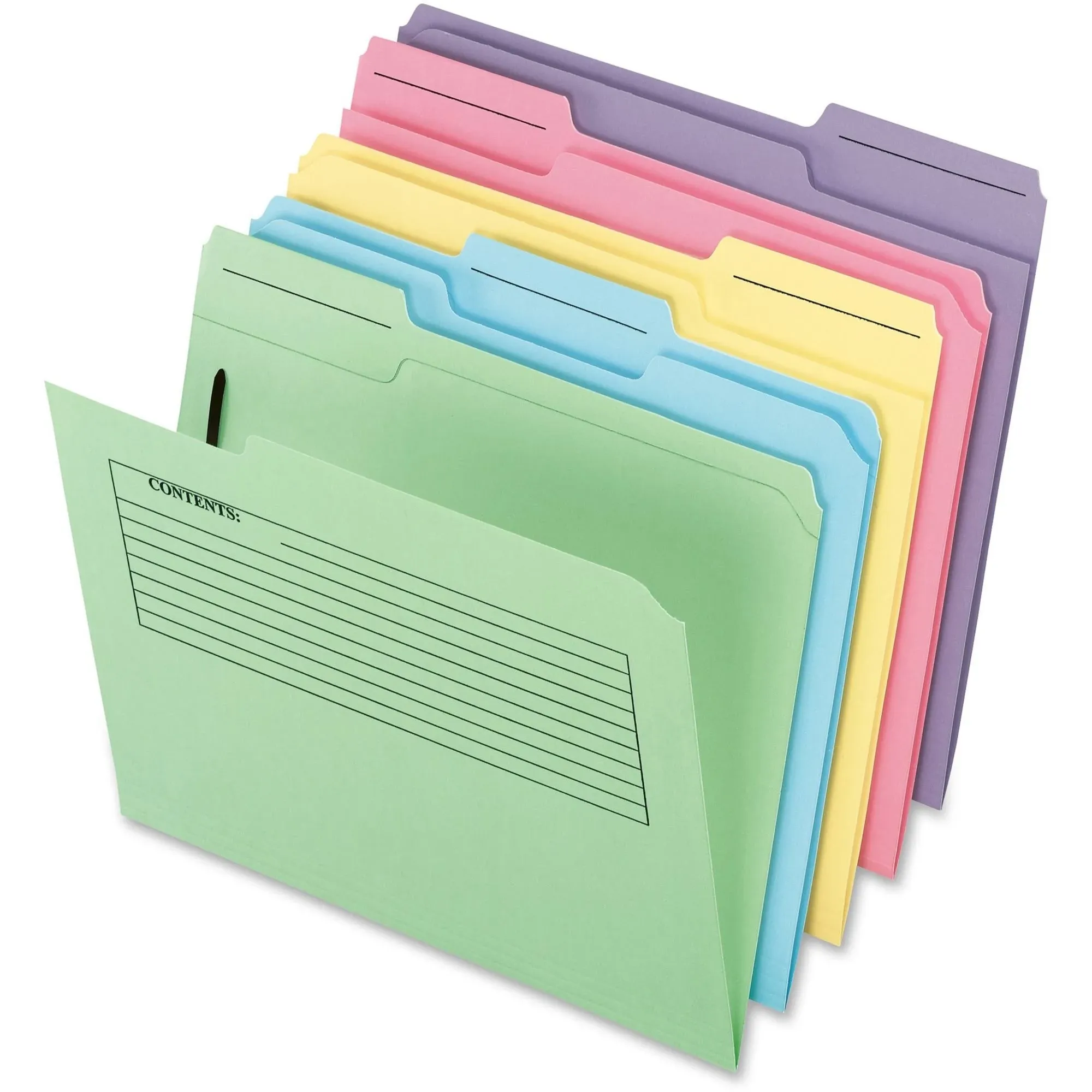 Pendaflex Printed Notes Folders with Fastener, Assorted Pack of 30