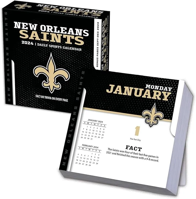 NFL New Orleans Saints 2024 Desk Calendar