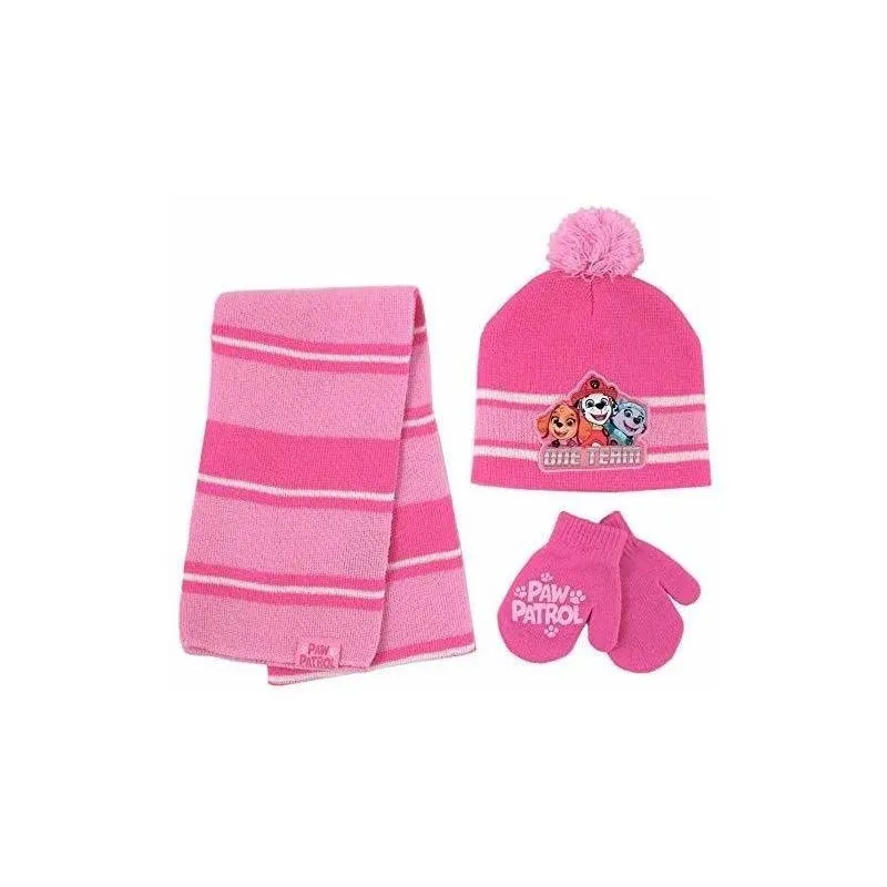 Nickelodeon Girls Toddler Winter Hat, Scarf & Mittens Set 2-4 or Paw Patrol ...