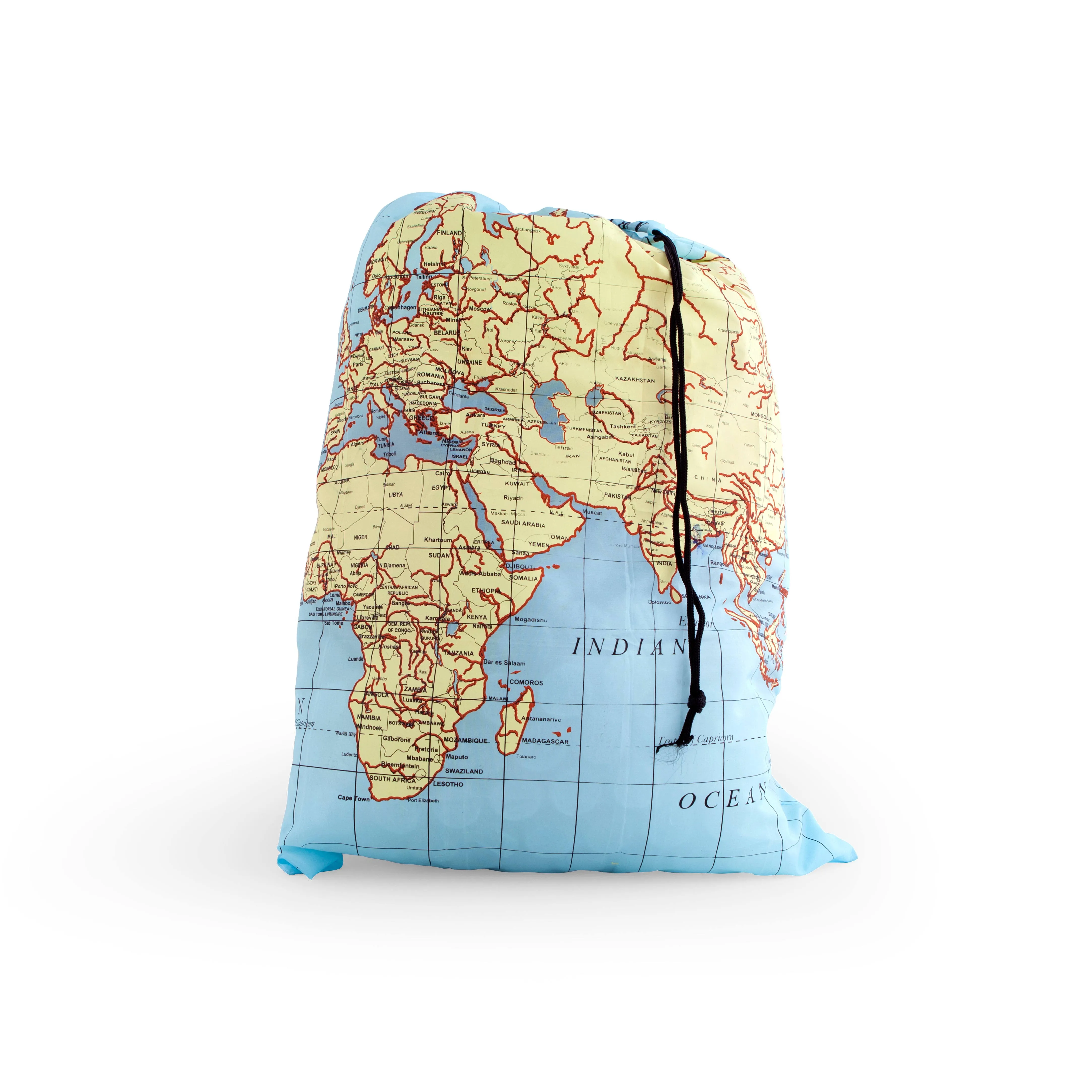 Kikkerland Maps Travel Laundry Bag