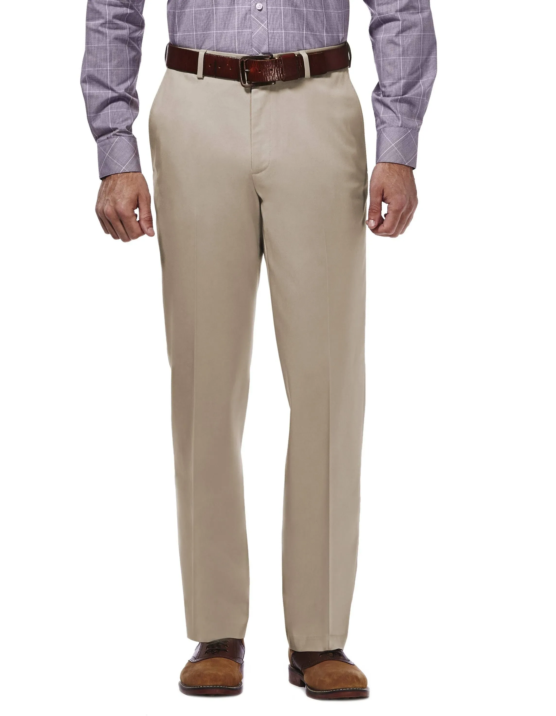 Men’s Haggar® Premium No-Iron Khaki Stretch Classic-Fit Flat-Front Expandable Waist Pants