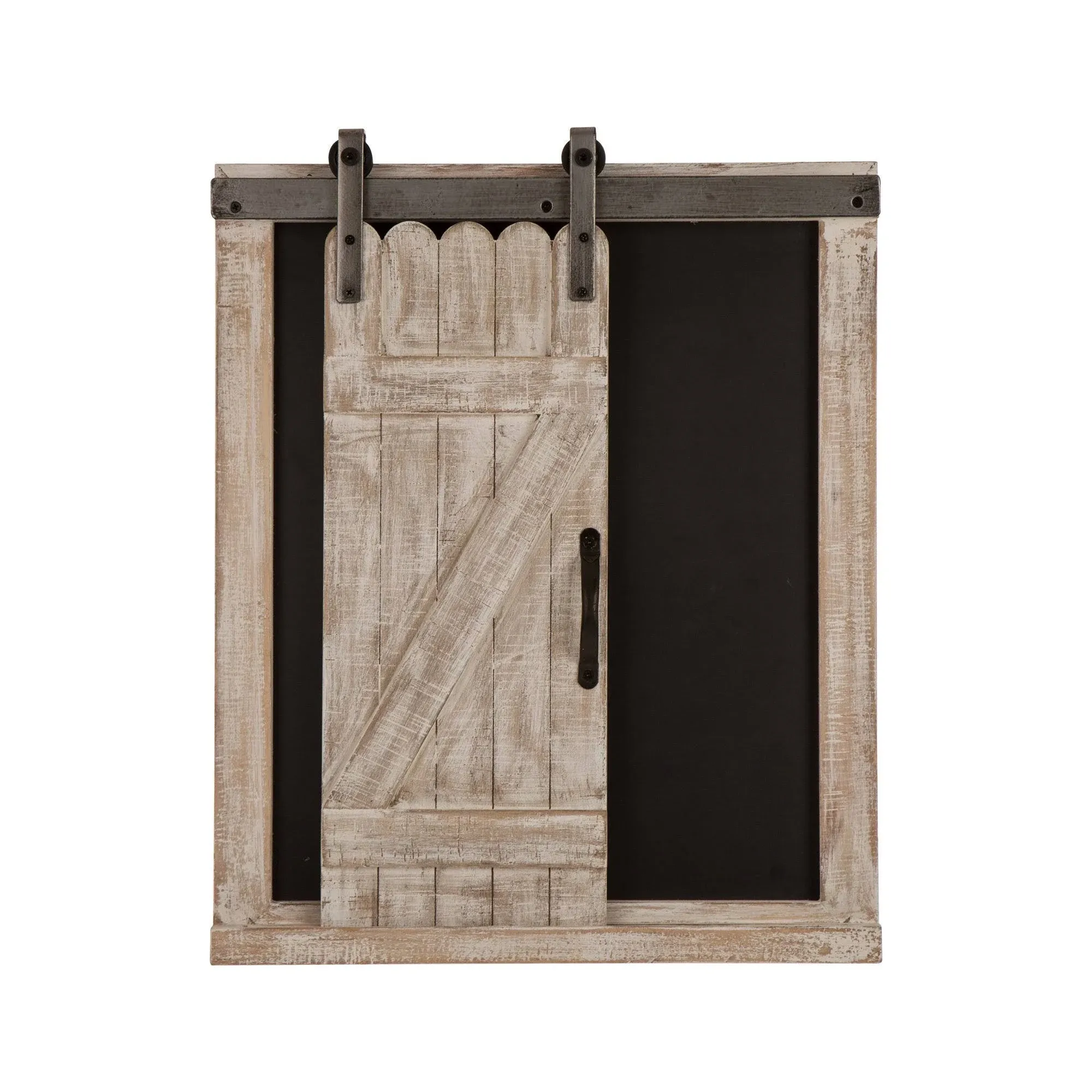 Glitzhome Farmhouse Wooden Chalkboard Barn Door Wall Decor