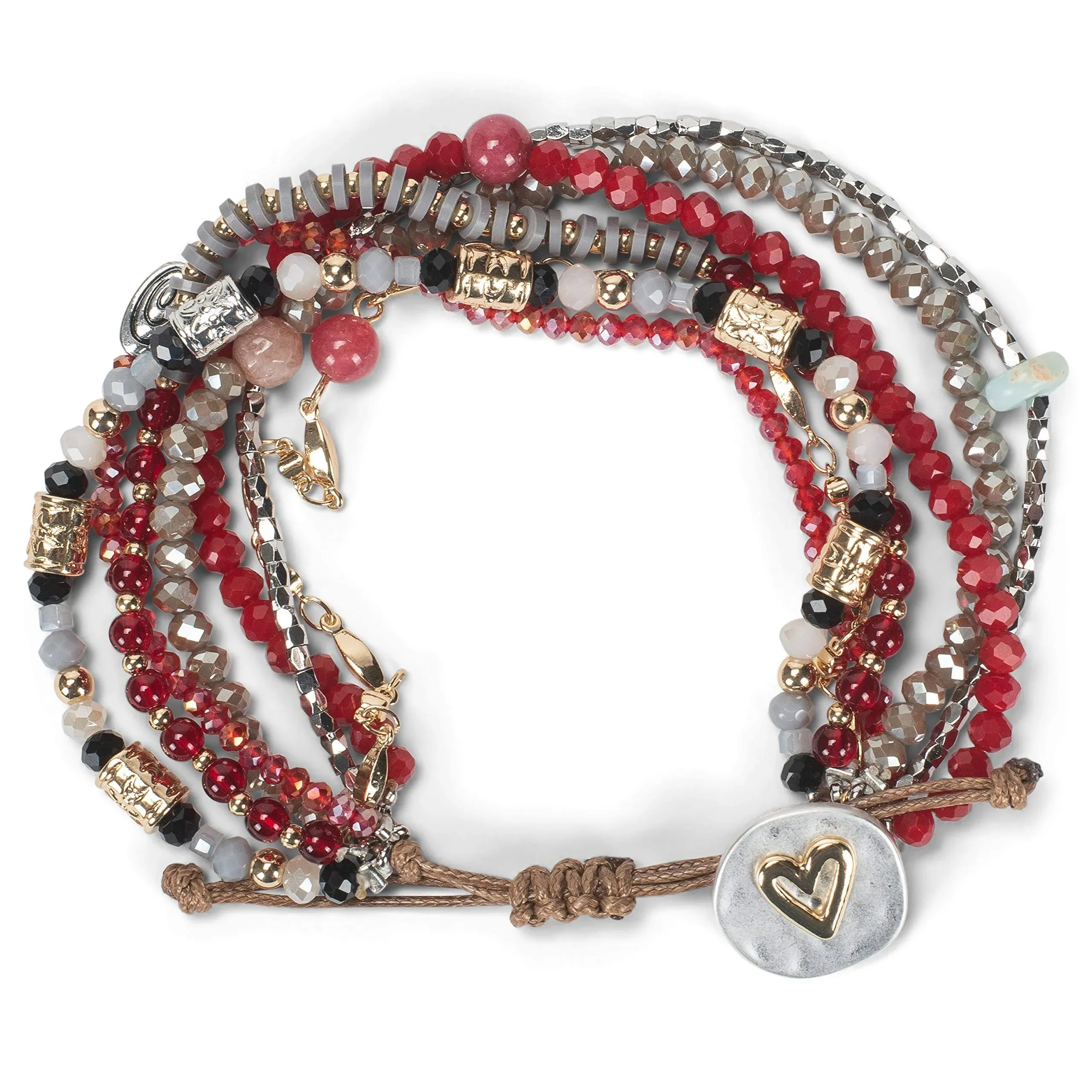 Demdaco : Beaded Love Bracelet - Garnet - Jewelry