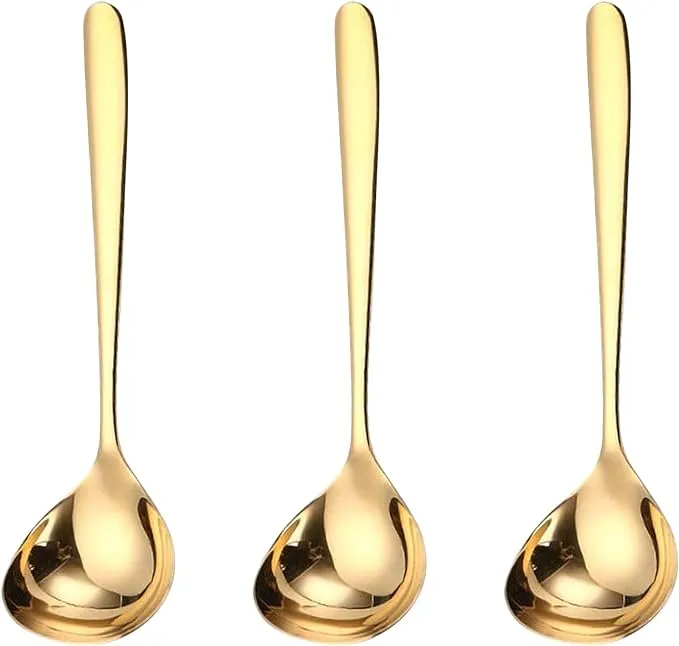 Soup Ladle 3 Pack Durable 304 Stainless Steel With Polished Titanium Plated Big 