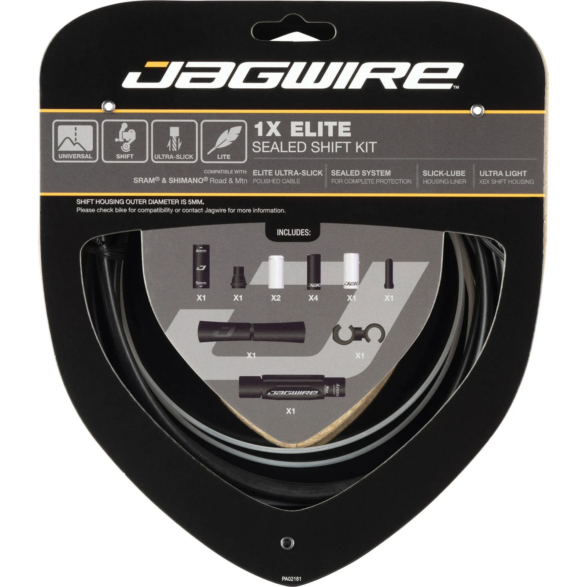 Jagwire 1x Elite Sealed Shift Cable Kit - SRAM/Shimano, Black