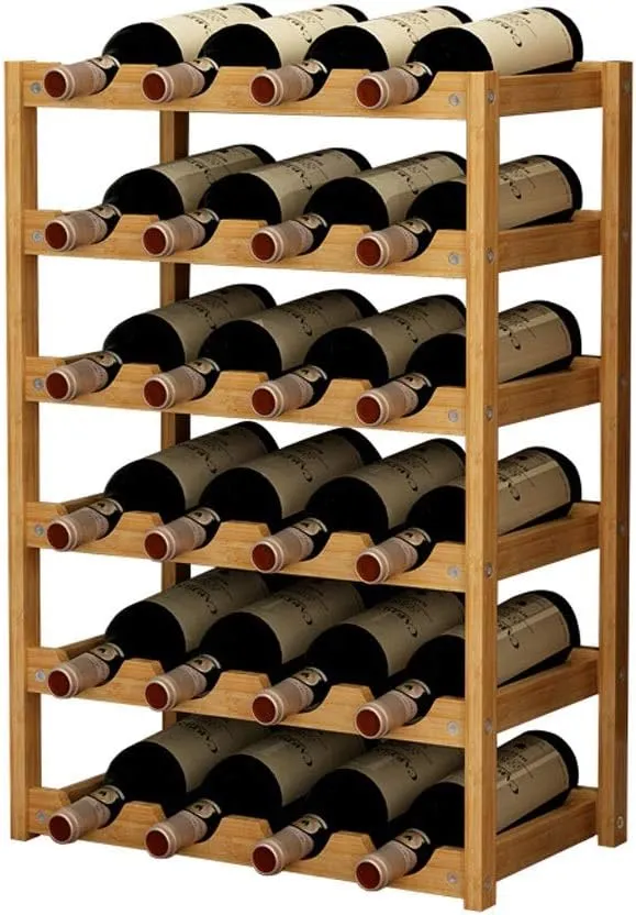 20 Bottle Freestanding Floor Wine Rack, 9 Tier Floor Liquor Cabinet with Glass Holder and Storage Shelves - Bed Bath & Beyond - 36340871