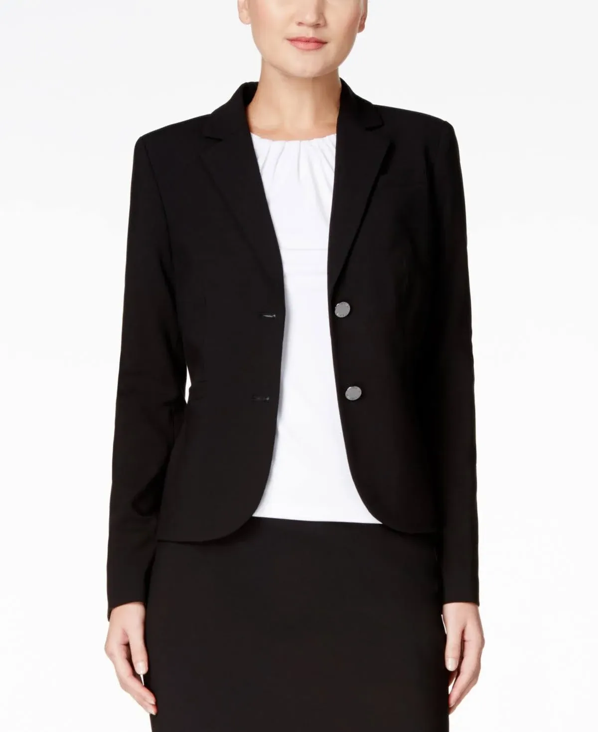 Calvin Klein Womens Notch Collar Suit Separate Two-Button Blazer