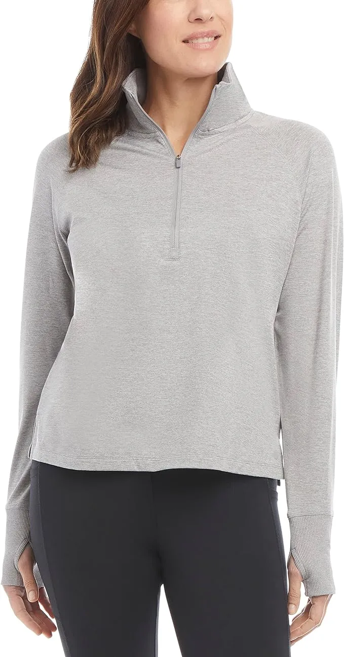 Danskin Women's Super Soft Quarter Zip Pullover Top