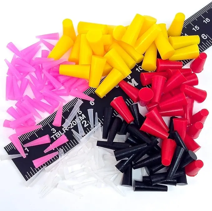 175 Piece Powder Coating Plugs High Temp Silicone Rubber Tapered Stopper Kit