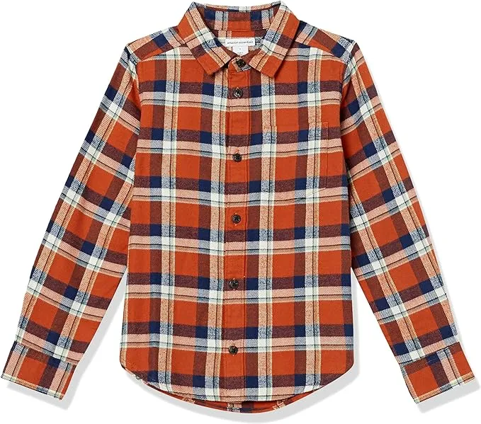 Amazon Essentials Boys and Toddlers' Flannel Button Down Shirt