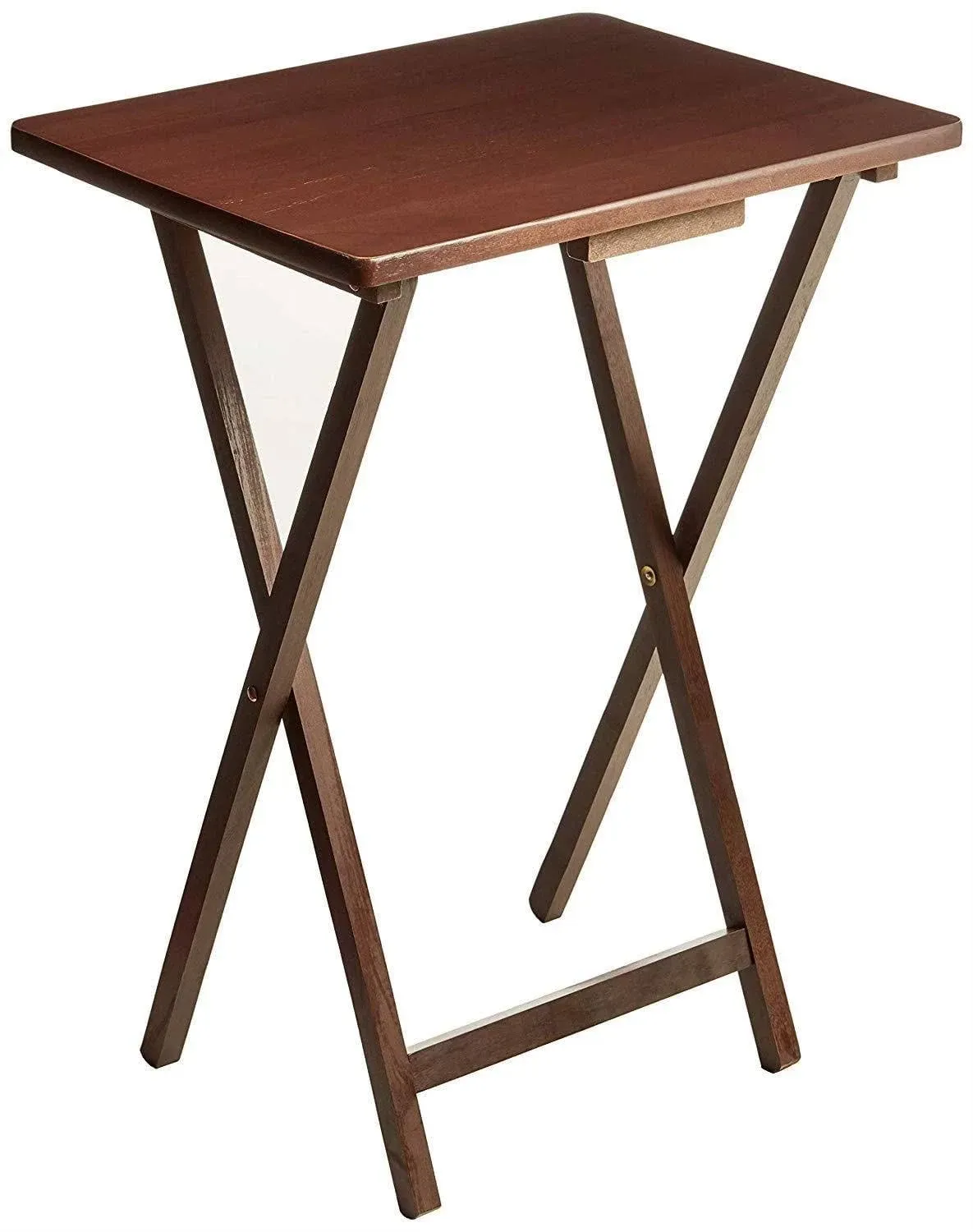 Folding TV Tray Table - Walnut 19 x 15 x 26 Inch, Easy Storage for Snacks, Meals