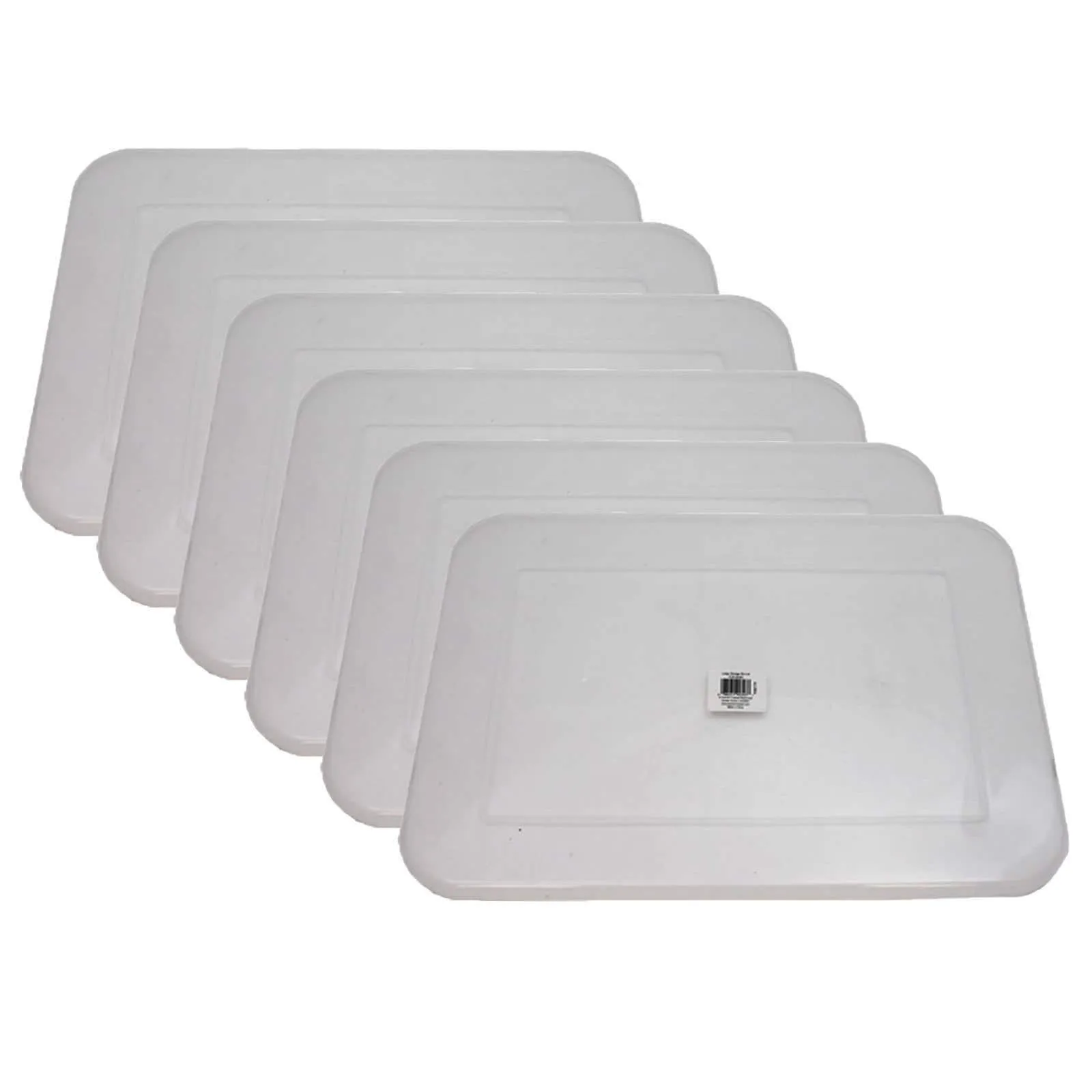 Teacher Created Resources Clear Plastic Storage Bin Lid - Large, Pack of 6