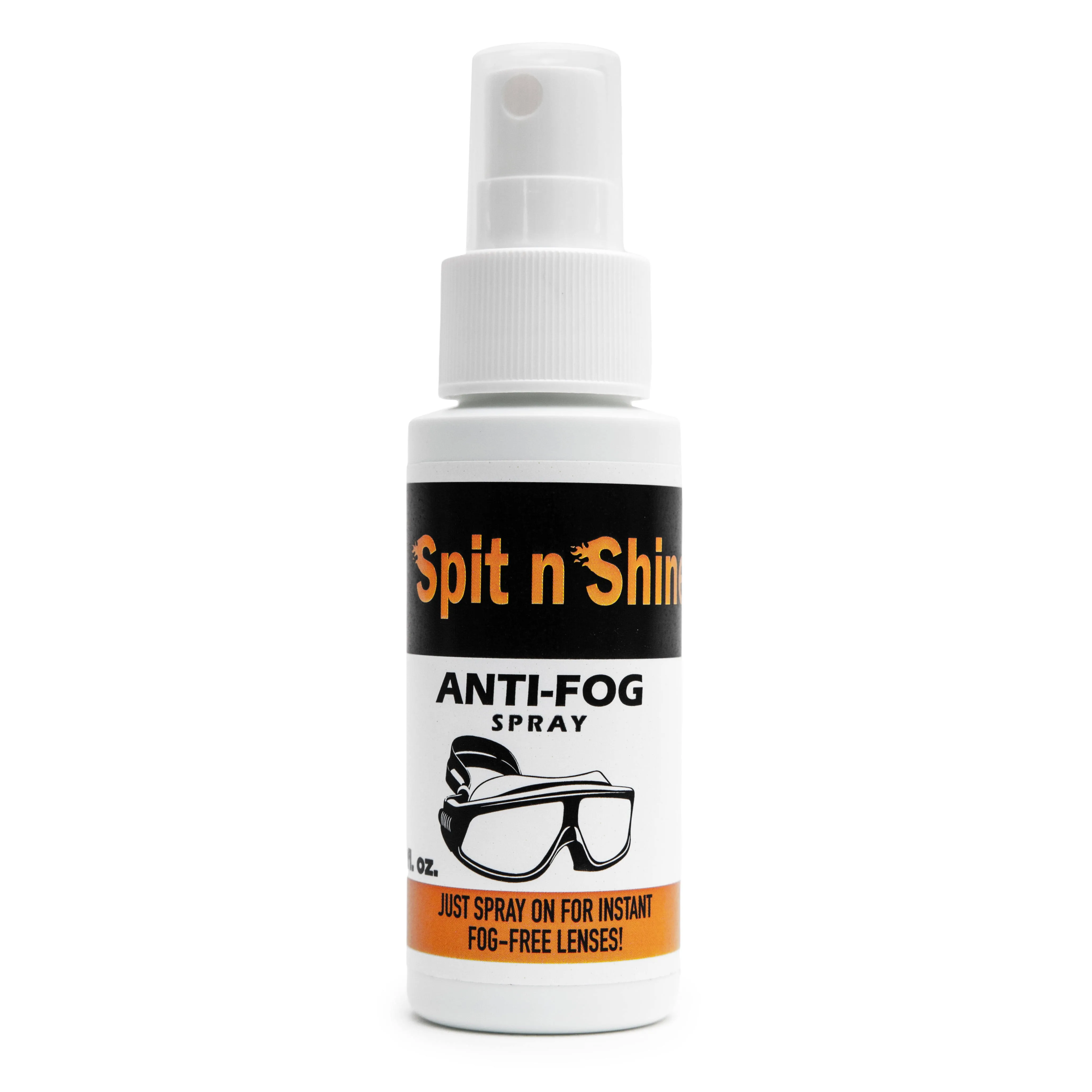 Spit n Shine Anti-Fog Spray 2 oz. Safety Glasses, Swim Goggles, Snorkel Masks