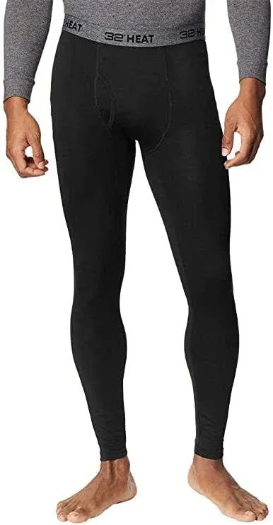 32 Degrees Heat Men's Base Layer Pant Long Johns 2 Pack Black x Large Keep Warm