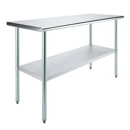 Amgood 24 in. x 60 in. Stainless Steel Table with Undershelf