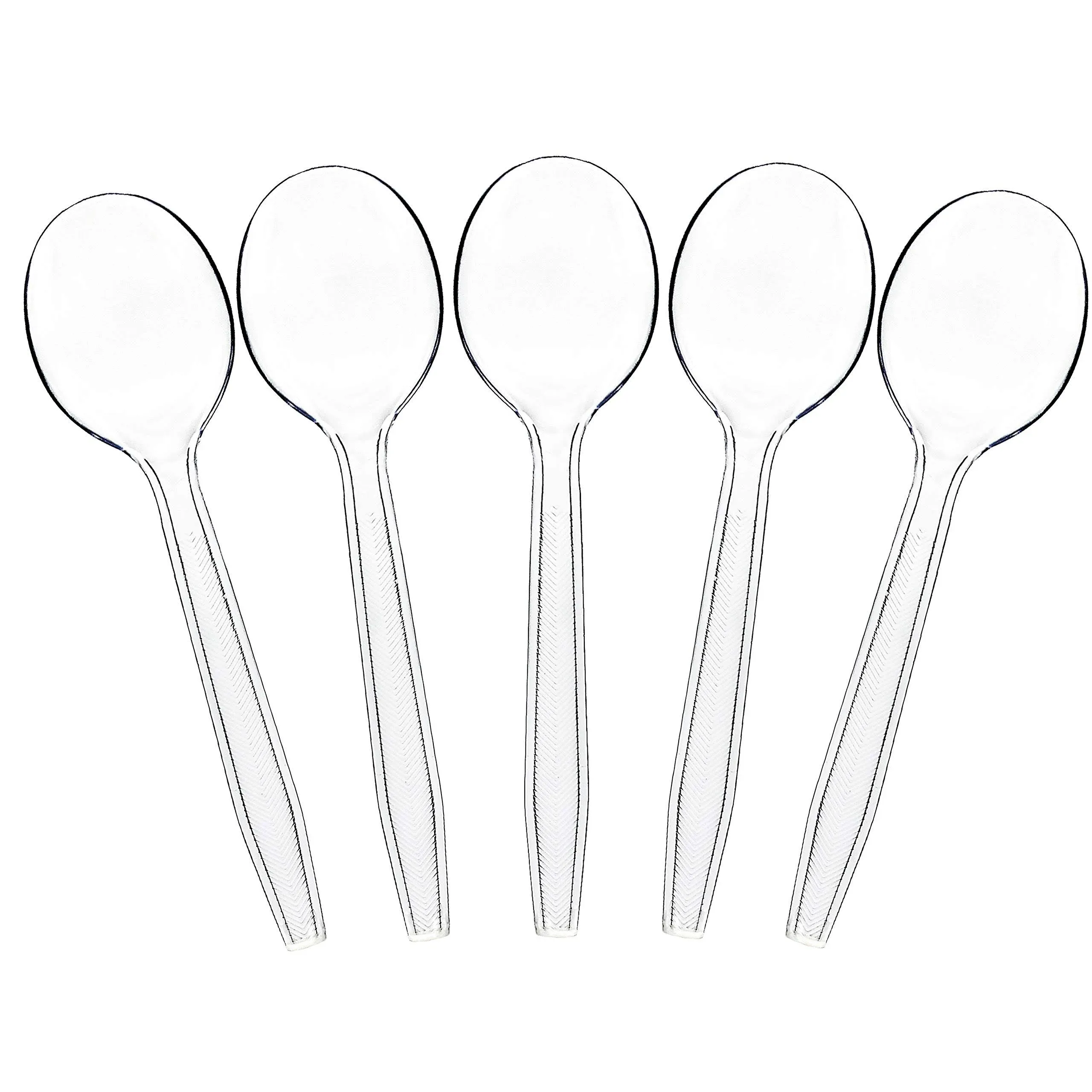 Plasticpro Clear Plastic Soup Spoons Disposable Cutlery Utensils 200 Count