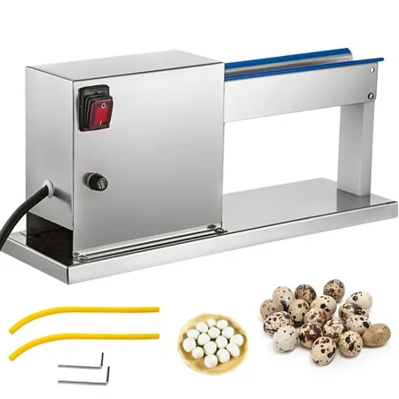 VEVORbrand Electric Quail Egg Peeler Machine 50KG/H Commercial Quail Egg Sheller 18W Semi-Automatic Quail Egg Peeling Machine 110V Stainless Steel Processing Peeling Tool for Boiled Quail Egg