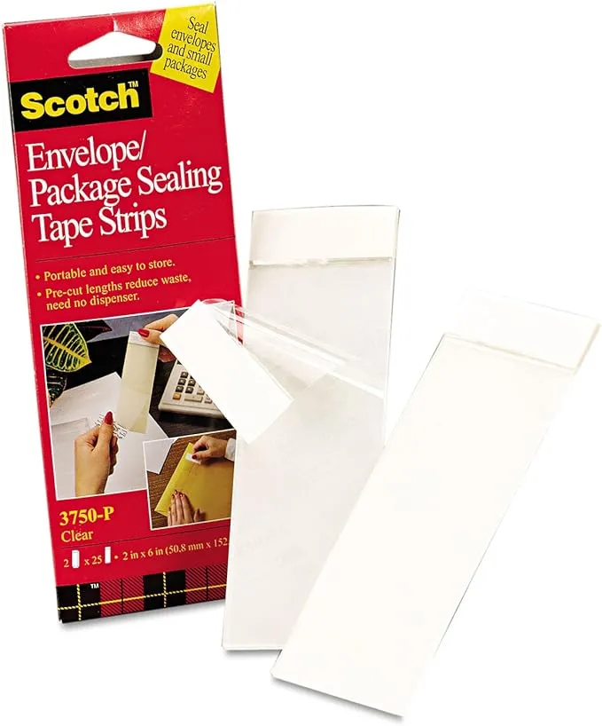 3M Tape Sheets, 2-inch x 6-inch, Clear, 25/Sheet, 2 Sheets (3750P)