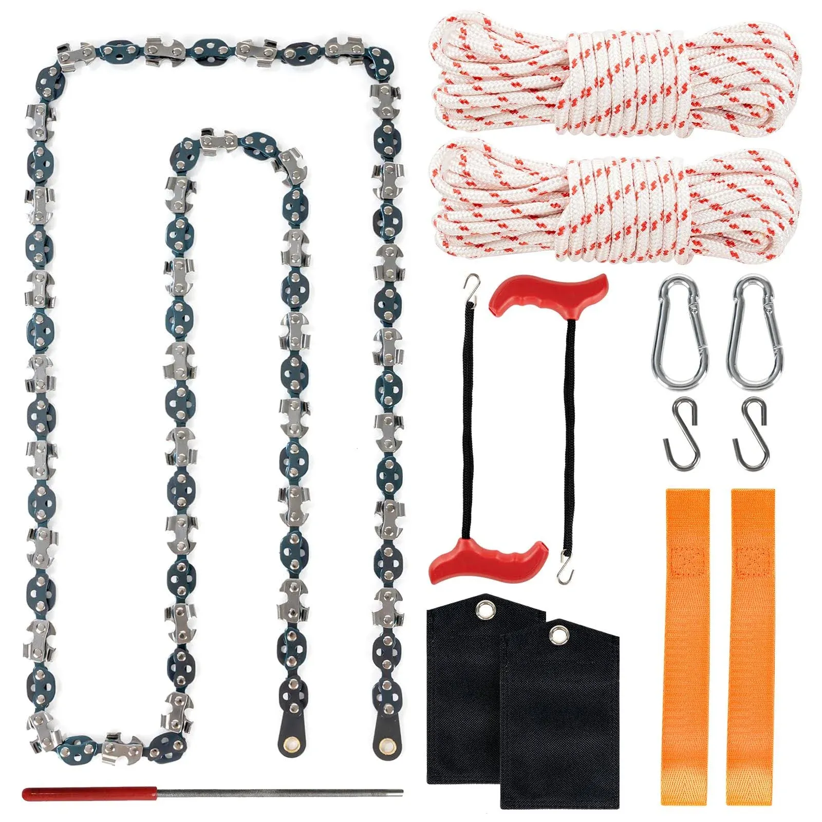 53&#034; Rope Chain Saw for Tree Limbs - 68 Double-Sided Teeth - High Reach Hand Saw