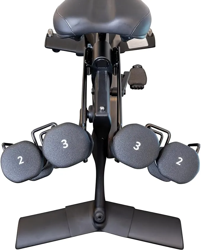 TrubliFit Secondary Weight Rack for Peloton Bike - Does Not Fit Bike+ - Metal Bonus Barbell Holder - Add A Second Set of Dumbbells - Great, Metal