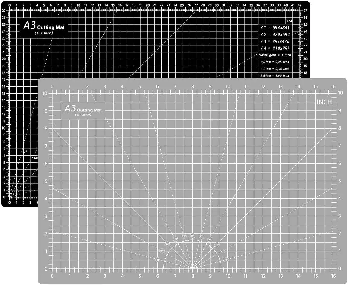 Headley Tools Tapete de corte autorreparable grueso de 18 x 12 pulgadas, tapete de costura de corte giratorio A3 para manualidades, tabla de cortar de mesa de 5 capas de doble cara para proyectos de