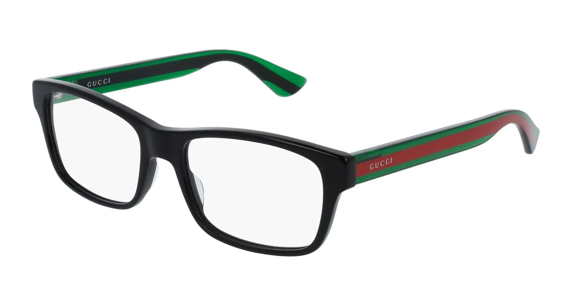 Gucci Eyeglasses GG0006O 006 Black Transparent Green Men Women