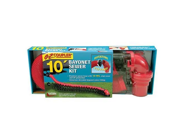 Valterra® D04-0114 - Coupler™ 10&#039; Red Bayonet Sewer Hose Kit (Boxed)