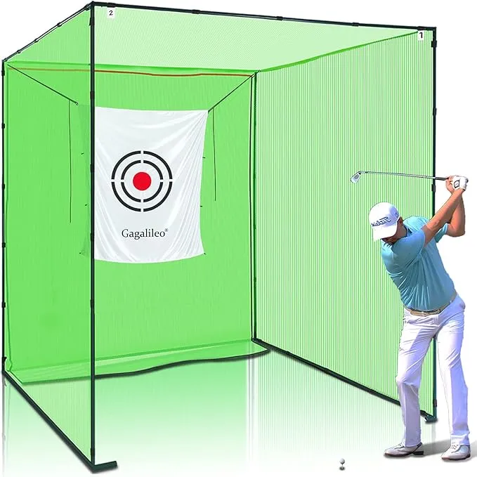 Gagalileo Golf Cage 10x10x10ft - Hitting Net with Target and Ball Return for Backyard Training