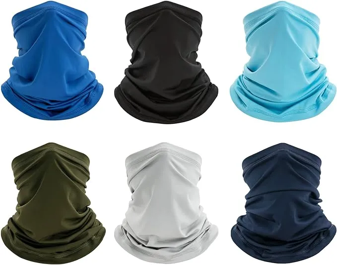 Men 6 Pack Neck Gaiter Bandana Face Mask