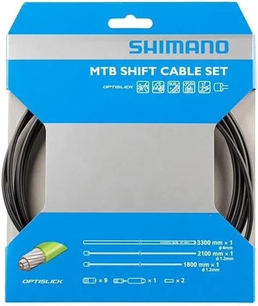 Shimano MTB Optislick Derailleur Cable and Housing Set, Black