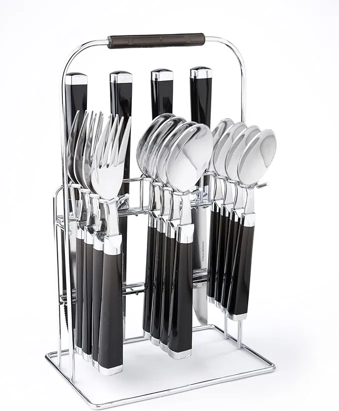 Cambridge Silversmiths  Temptation Black 16-piece Set With Rack