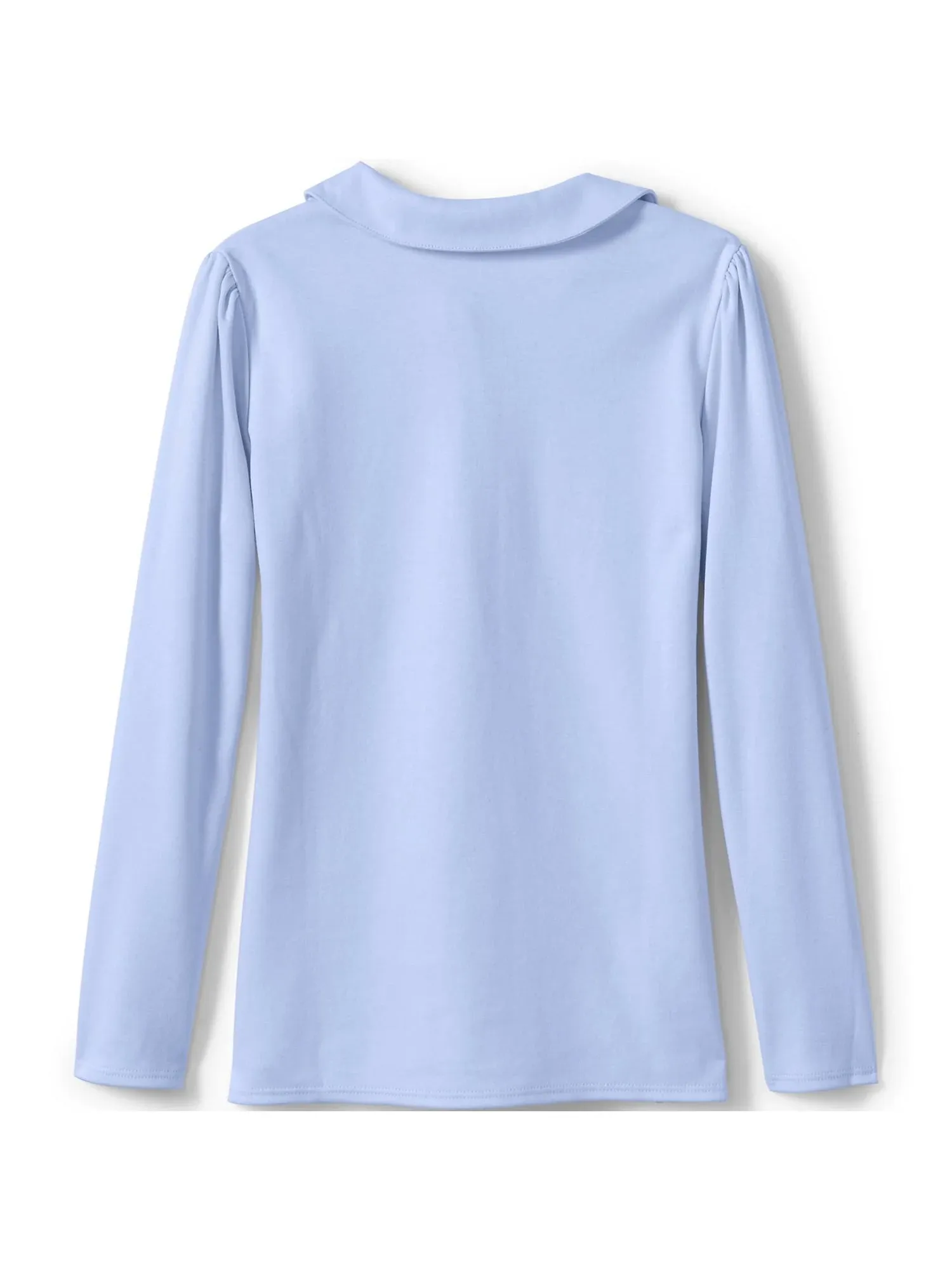 Lands' End Girls Long Sleeve Peter Pan Collar Polo Shirt