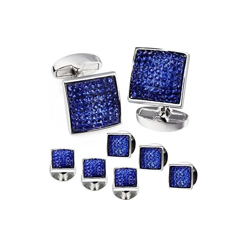 Gentlemen&#039;S Cufflink for with 4/6 Pcs Shirt Studs Set, Cuff Links with Tuxedo Sh