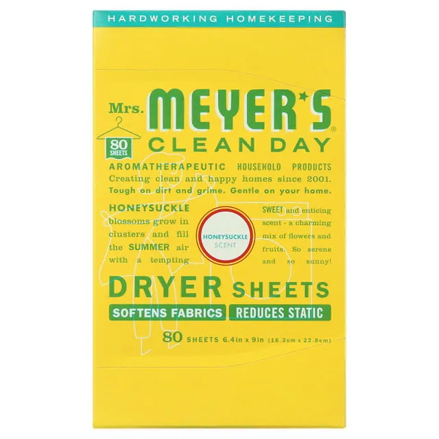 Mrs Meyer's Clean Day Dryer Sheet, 80 Count