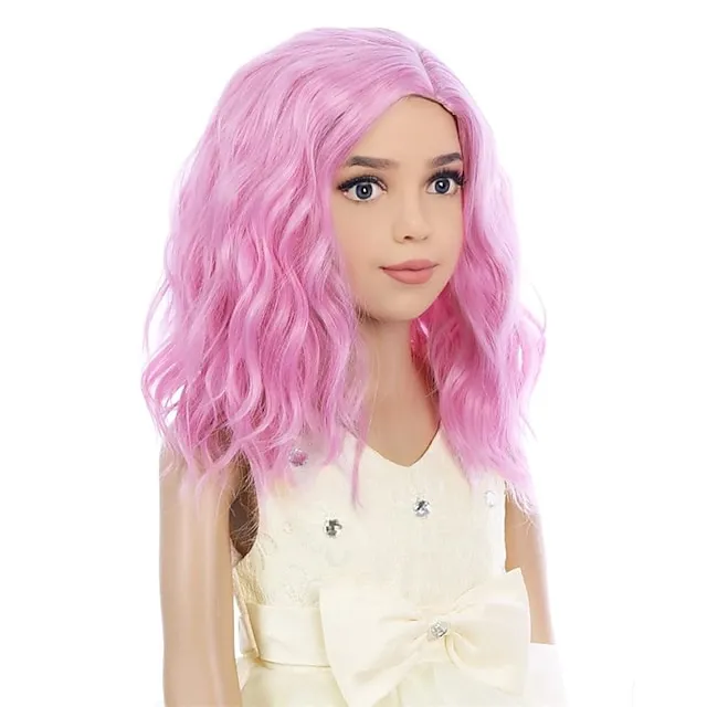 Blonde Wig Kids Child Wig Short Wavy Wig Ash Blonde Wig Mixed Blonde Wig for Gilrs Cosplay Party Heat Resistant Blonde Synthetic Hair Wig (Ash Blonde)