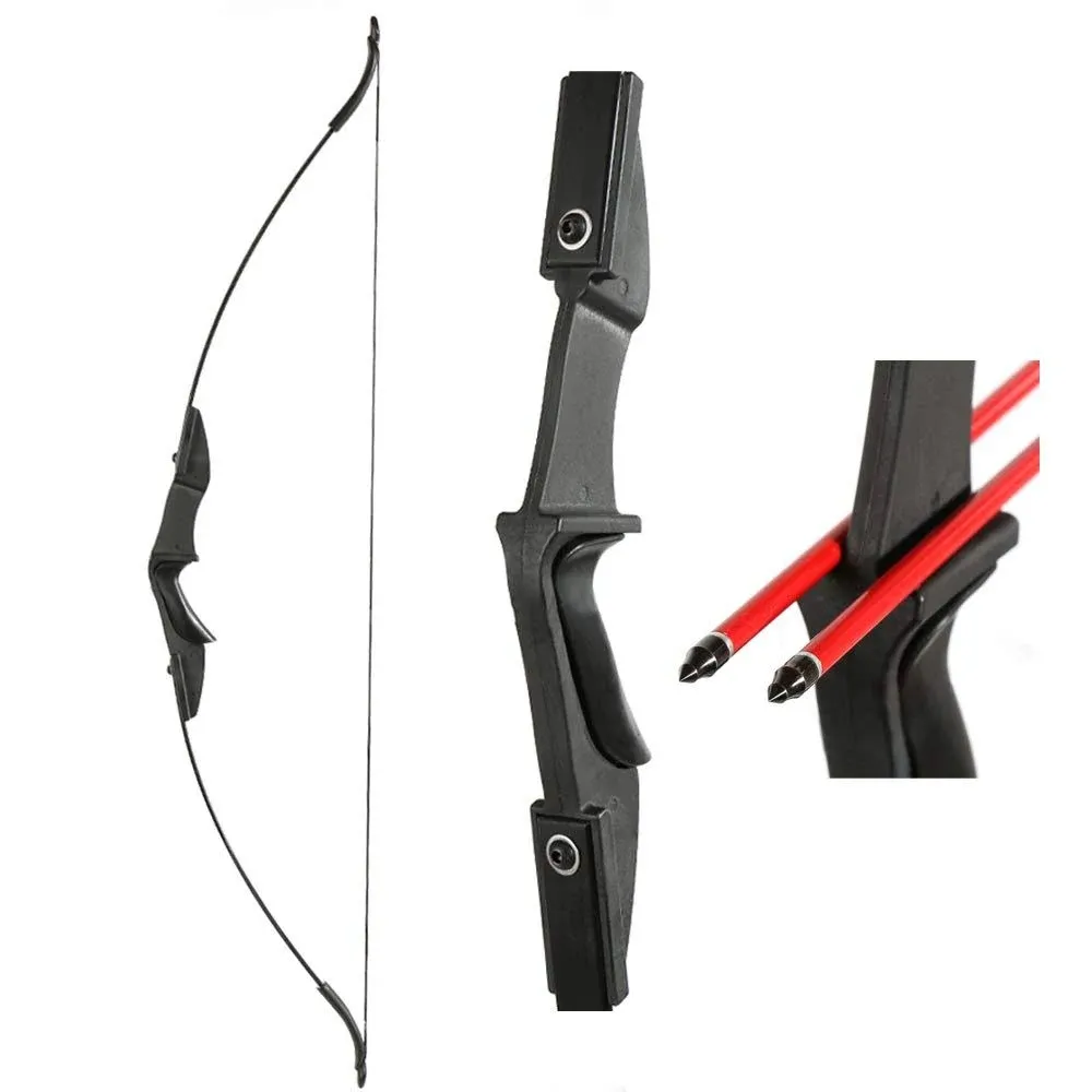 Archery 57&#034; Takedown Youth Recurve Bow Hunting Black Long Bow for Beginner Teena