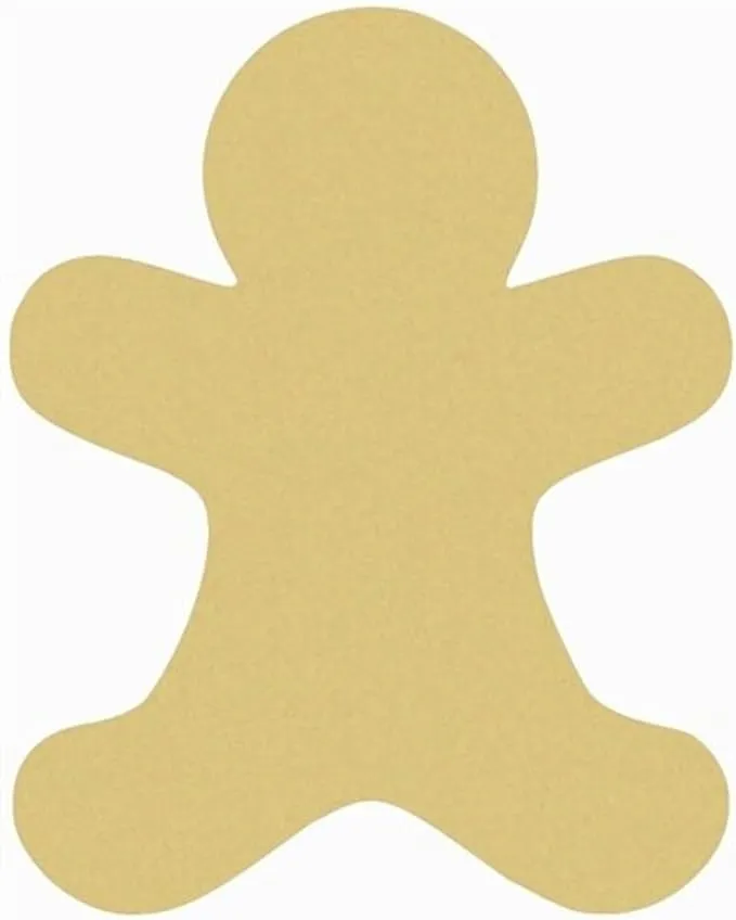 Gingerbread Man Unfinished Cutout, Wooden Shape, Wooden