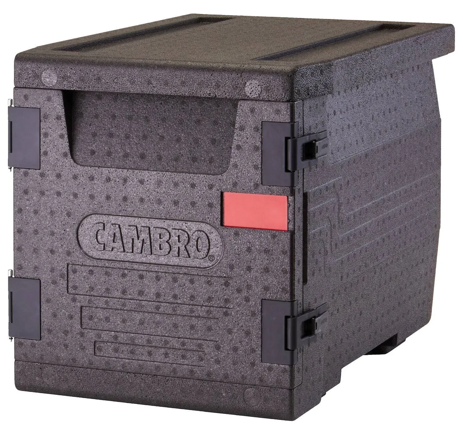 Cambro Cam GoBox® Black Front Loading EPP Insulated Food Pan Carrier - 4 Full-Size Pan Max Capacity