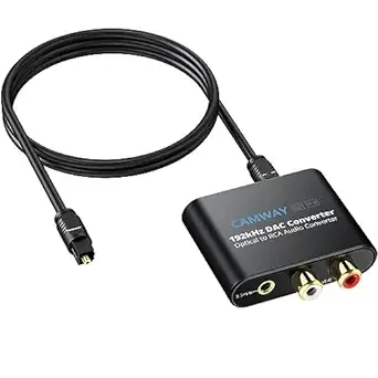 CAMWAY Digital to Analog Converter, 192kHz DAC Converter SPDIF to RCA,Optical...